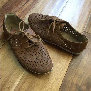 Brown leather shoes